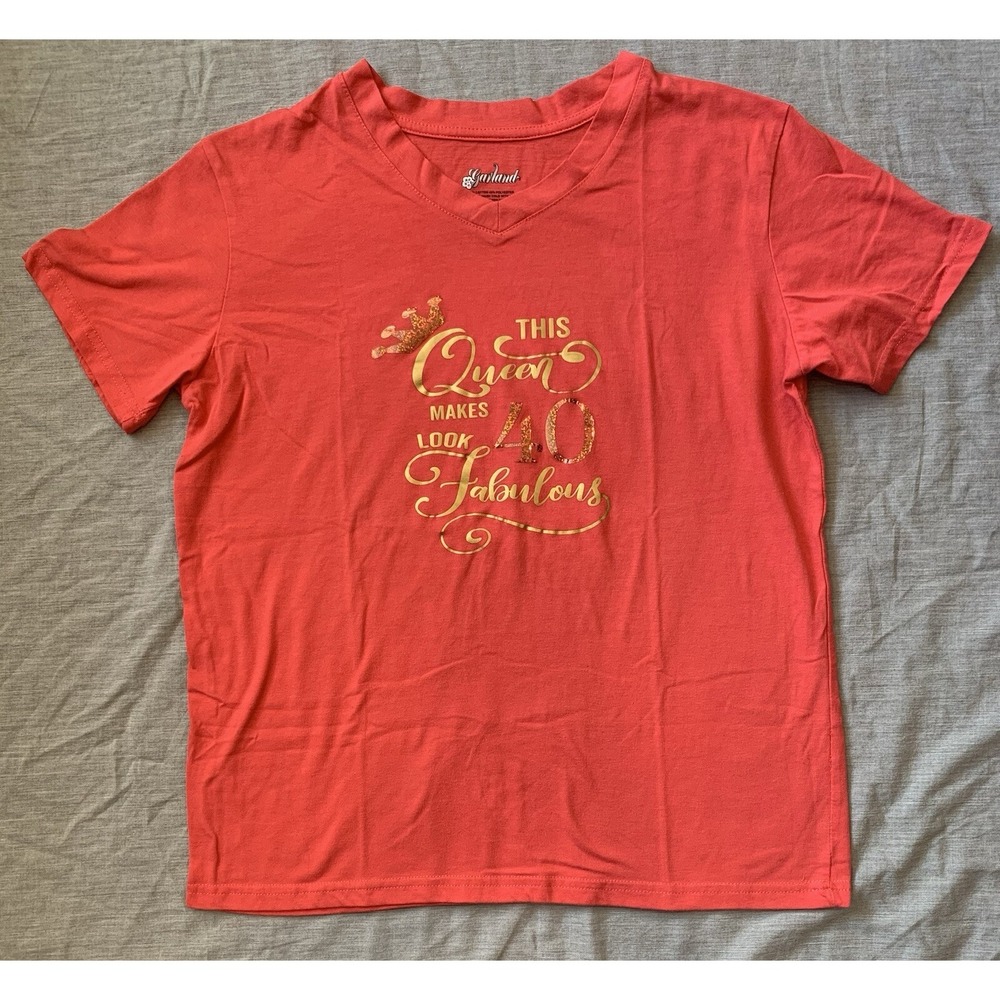 40th Birthday Logo T-shirt Women's Size Medium Red Short‎ Sleeve